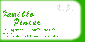 kamillo pinter business card